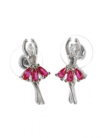 Earrings with ballerina Judy Fuchsia