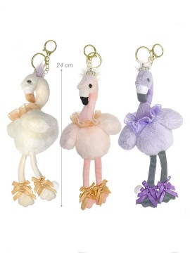 Dancing Flamingo Pink Keychain