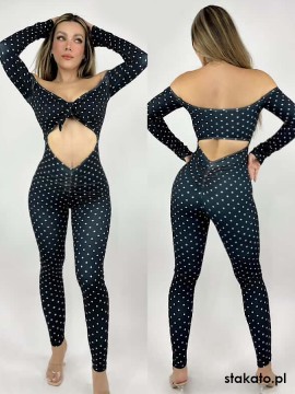 Kombinezon taneczny długi rękaw Kalahari Polka Dot LaFitwear