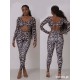 Serengeti Black Leo dance jumpsuite long sleeve LaFitwear