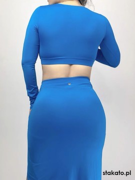 Top taneczny długi rękaw Cuzco Azure Blue LaFitwear