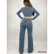 Puerto Steel Blue top & wide pants set LaFitwear