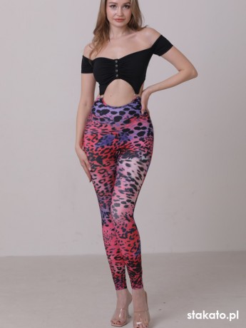 Cerrado Pink Leo short sleeve dance jumpsuit LaFitwear