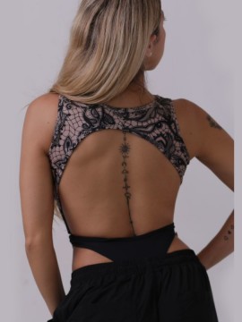 Body taneczne dwuczęściowe Glamour Lace Black LaFitwear