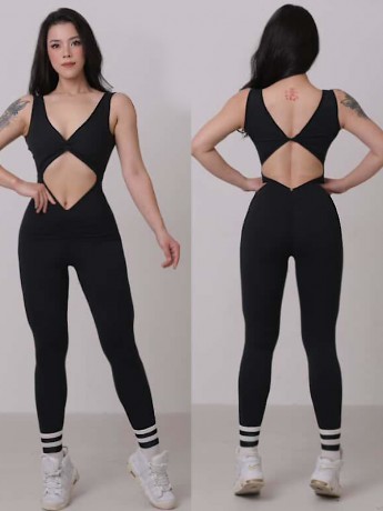 Kombinezon taneczny na ramiączkach Sumatra Black LaFitwear