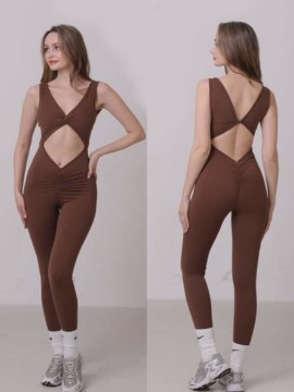 Sumatra Chocolate tank dance jumpsuite LaFitwear
