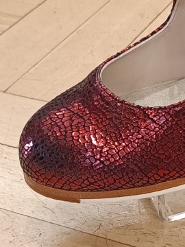Flamenco shoes M69 Arty Laminado Granate Ante Negro 6 cm Begoña Cervera