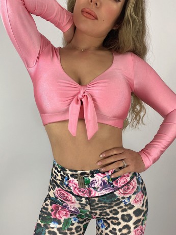 Top taneczny z długim rękawem Kolumbia Pink LaFitwear