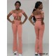Mendoza Peach off-shoulder sleeve dance top LaFitwear