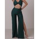 Wide led pants Arrieta Bottle Green LaFitwear