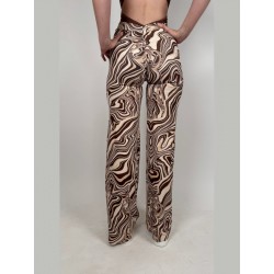 Spodnie z szerokimi nogawkami Campana Brown Agate LaFitwear