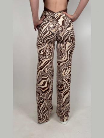 Spodnie z szerokimi nogawkami Campana Brown Agate LaFitwear