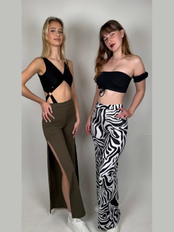 Spodnie z szerokimi nogawkami Campana Black Agate LaFitwear