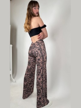 Spodnie z szerokimi nogawkami Campana Black Lace LaFitwear