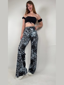 Spodnie z szerokimi nogawkami Campana Black Leo LaFitwear