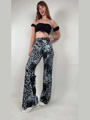 Spodnie z szerokimi nogawkami Campana Black Leo LaFitwear