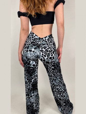 Spodnie z szerokimi nogawkami Campana Black Leo LaFitwear