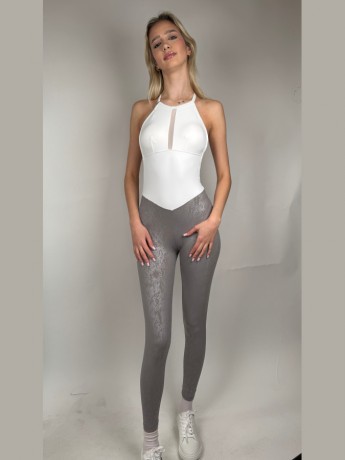 Kombinezon taneczny na ramiączkach Belize Silver LaFitwear