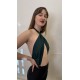 Body taneczne z wiązaniem Costarica Bottle Green LaFitwear