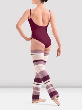 Getry długie w paski - ocieplacze Striped Leg Warmers Deep Pink Bloch 