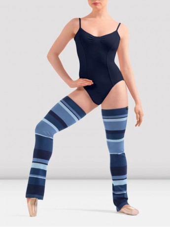 Getry długie w paski - ocieplacze Striped Leg Warmers Blue Bloch 