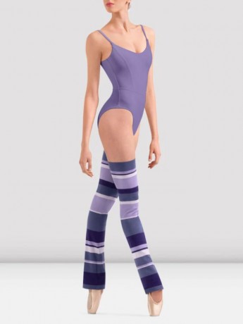 Getry długie w paski - ocieplacze Striped Leg Warmers Lilac Bloch 