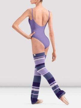 Getry długie w paski - ocieplacze Striped Leg Warmers Lilac Bloch 