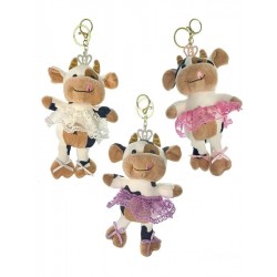 Dancing Cow Ballet Keychain