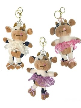 Dancing Cow Ballet Keychain