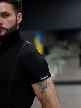 Koszulka męska treningowa z golfem - krótki rękaw Tom