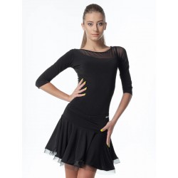 Donata Training top 3/4 with mesh neckline DanceMe