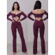 Santiago Plum dance jumpsuite long sleeve LaFitwear