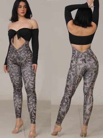 Kombinezon taneczny długi rękaw Kalahari Lace LaFitwear