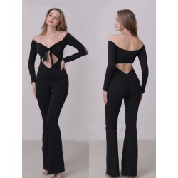 Santiago Black dance jumpsuite long sleeve LaFitwear