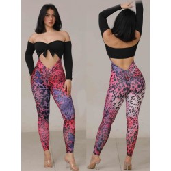 Kombinezon taneczny długi rękaw Kalahari Purple Leo LaFitwear