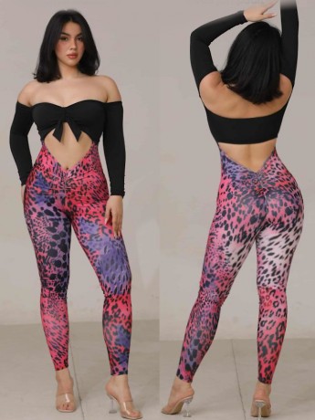 Kombinezon taneczny długi rękaw Kalahari Purple Leo LaFitwear