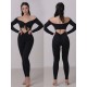 Kalahari Black dance jumpsuite long sleeve LaFitwear
