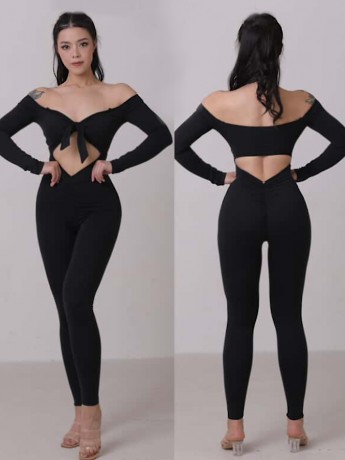 Kombinezon taneczny długi rękaw Kalahari Black LaFitwear