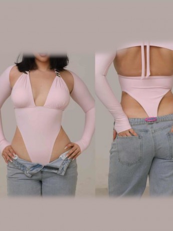 Set taneczny body i bolerko Salta Milky Rose LaFitwear