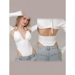 Dance set leotard & shrug Salta White LaFitwear