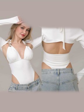 Set taneczny body i bolerko Salta White LaFitwear