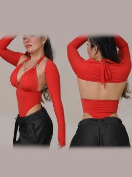 Set taneczny body i bolerko Salta Coral LaFitwear