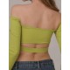 Salvador Lime off-shoulder dance top LaFitwear