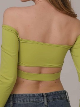 Salvador Lime off-shoulder dance top LaFitwear