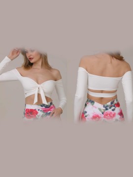 Top taneczny odkryte ramiona Salvador White LaFitwear