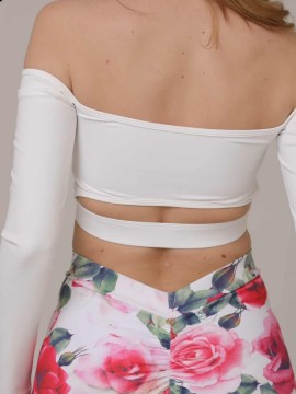 Top taneczny odkryte ramiona Salvador White LaFitwear