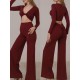 Bolivia Ruby long sleeve top & wide pants dance set LaFitwear
