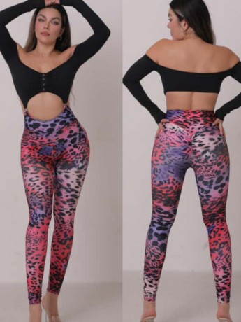 Toledo Purple Leo long sleeve dance jumpsuit LaFitwear