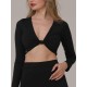 Top taneczny z długim rękawem Peru Black LaFitwear