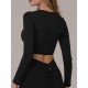 Top taneczny z długim rękawem Peru Black LaFitwear